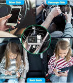 300W 12V to 110V Car Power Inverter, with Dual USB-A 24W and USB-C 65W, Dual AC Car Plug Adapter Outlet and Equipped with a Display Screen.Suitable for car Trips, Camping,Charging laptops