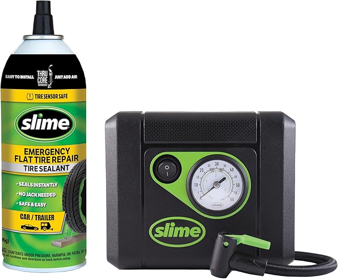 50165 Flat Tire Puncture Repair, Smart Spair Plus, Emergency Kit for Car Tires, Includes Sealant and Tire Inflator Pump, Suitable for Cars and Other Highway Vehicles, 12 Min Fix