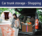 Trunk Organizer for Car, Waterproof Collapsible 3 Compartments Car Organizer, Foldable Storage for Car Accessories, Tools, Sundries for Women Men, Tote Bag (Brown, Standard)
