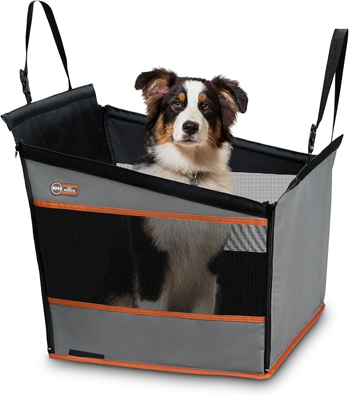 K&H Buckle N Go Dog Car Seat, Waterproof Fabric, Breathable Mesh Sides, Adjustable Seatbelt Leash, Pet Car Seat for Medium to Large Pets- 21 X 19 X 19in