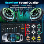 Upgrade Wireless Double Din Car Stereo with Apple Carplay, Android Auto, Dash Cam, Bluetooth, 4-Channel RCA, 2 Subwoofer Ports, 7" HD Capacitive Touchscreen Car Radio, 60W*4, Backup Camera
