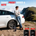 A6 Lite 160PSI Tire Inflator Portable Air Compressor, 7500mAh Portable Tire Inflator for Car Portable Air Pump with Tire Gauge Pressure & LED Light Air Pump for Car
