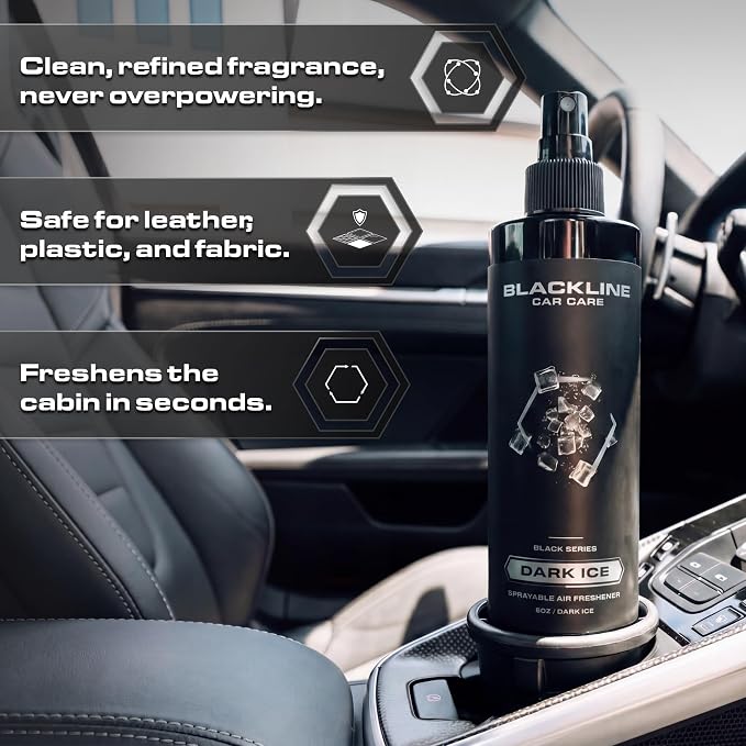 Dark Ice Car Air Freshener Spray, Premium Odor Eliminator for Cars, Trucks, RVs, SUV, or Home Use - 8 fl OZ - Air Freshener - Dark Ice Spray
