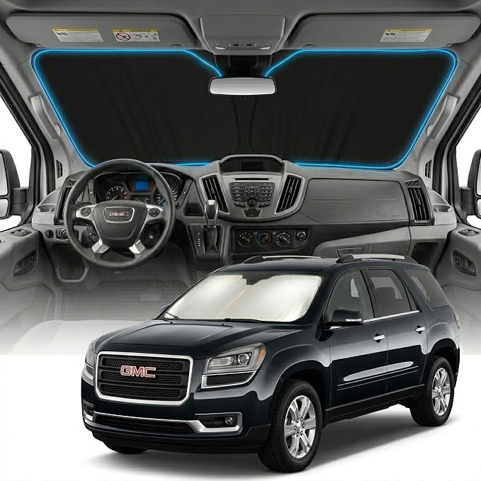 for GMC Acadia Sun Shade Windshield Cover - Custom Fit Acadia Accessories 2017-2023 Sunshade Foldable UV Protection & Heat Shield Sun Visor Accessories
