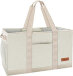 Extra Large Utility Tote Bag - Standing Reusable Grocery Bag with Handle, Collapsible Storage for Shopping, Beach