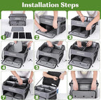 Golf Trunk Organizer, Waterproof Car Golf Locker with Separate Ventilated Compartment for 2 Pair Shoes, Golf Storage for Balls, Tees, Cap, Clothes, Gloves, Accessories, Gifts for Men, Women
