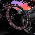 Colorful Pop Art Smiling Flower Steering Wheel Cover for Women Men Neoprene Breathable Wheel Cover Protector Anti-Slip Car Accessories Universal 15 Inch Fit for Cars Trucks Vehicles