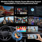 4-in-1 Wireless CarPlay Adapter for iPhone & Android Phone, Wireless Screen Mirroring Adapter for Factory Wired CarPlay Cars, Video Casting Auto Reconnect(Yellow I 4 in 1 Wireless Mirroring)