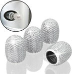 4Pcs Car Tire Valve Stem Caps, Bling Tire Air Cap for Car, Car Accessories for Women Universal Stem Covers, Plastic Liner Corrosion Resistant Tires Valve Cap with O Rubber Ring,Crystal Diamond