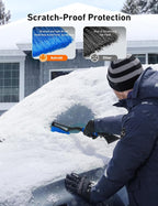 27" Snow Brush and Ice Scrapers for Car Windshield, Detachable Snow Scrapers with Ergonomic Foam Grip for Cars, Trucks, SUVs (Heavy Duty ABS, PVC Brush, Blue)