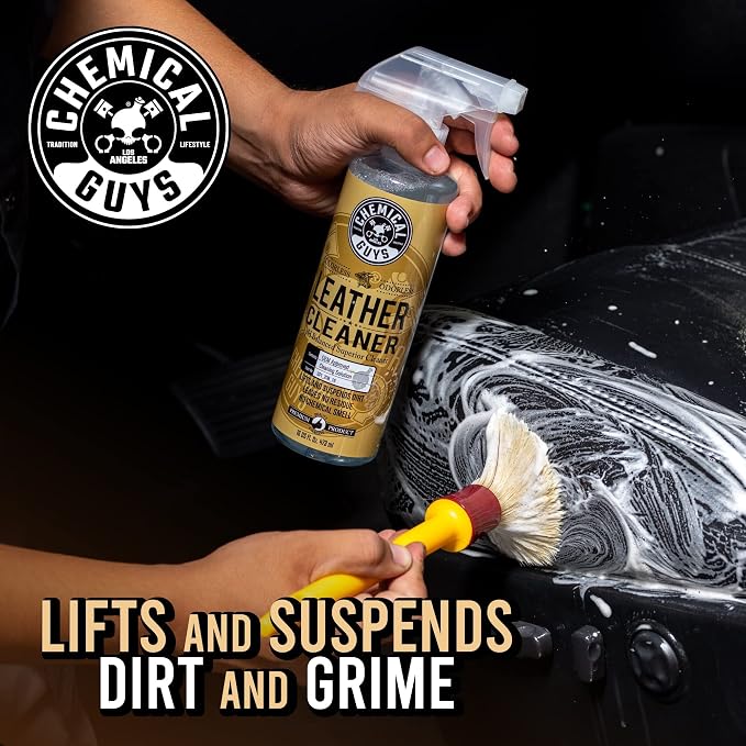 Leather Cleaner and Conditioner Kit - Car Cleaner and Conditioner, Safely Cleans & Conditions Leather Car Interiors, Furniture, Shoes, Boots, Bags, Apparel & More, 2 Bottles (16 oz Each)