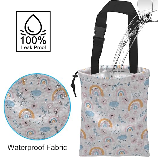 Car Trash Bag Hanging Cloud Rainbow Flower Car Trash Can Waterproof Garbage Bag Hanging for Car Back Seat