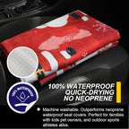 Back Seat Cover for Car Trucks Van SUV Jeep,Waterproof Rear Bench Towel Seat Covers for Dogs and Kids,Automotive Backseat Protector (Santa Claus)