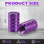12PCS Tire Valve Stem Caps, Car Exterior Accessories, Aluminum Alloy Valve Cover Universal for Cars, Trucks, Motorcycles and Bicycles (Purple)