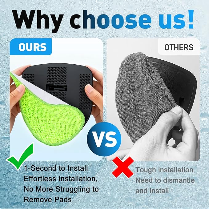 XINDELL 5 Pack Windshield Cleaner Velcro Microfiber Pads – 5.7" W Replacement Heads Cover for Xindell EasyPivot Windshield Cleaner Tools. Washable & Reusable Triangle Pads - Handle Not Included