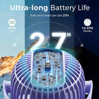 8000mAh Portable Stroller Fan, 27H Ultra-long Battery Life Detachable 4 Speed 360°Rotate LED Night Light with 2 Modes, USB Rechargeable Handheld Cooling Fan for Travel/Car Seat/Bedroom