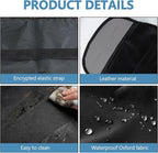2PCS Kick Mats Back Seat Protector, Waterproof Oxford Car Front Seatback Protector for Kids, Seat Back Kick Mat Organizer with 2 Mesh Pockets, Universal Car Accessories (Leather-Pocket)