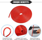 Car Door Edge Guard, 16.4ft U Shape Rubber Edge Trim Seal Strip Protector Universal for Car Truck ATV Boat Multifunctional No Glue PVC Iron Red