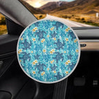 Sea Turtle Flower Steering Wheel Cover Protector for Blocking Sun & Heat Car Steering Wheel Cover Sun Shade Universal Car Accessories for Cars Truck SUV