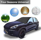 210T Magnetic Auto Car Snow Windshield Cover Frost Ice Guard Sun Shade Waterproof Windshield Protector for Most Vehicle Truck Van SUV 85.2X 49.2 Inches
