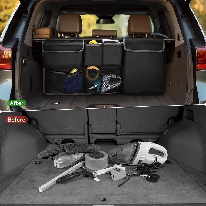 Car Trunk Organizer Storage Backseat Hanging Bag for Mazda CX5/CX-5 CX30/CX-30 CX50/CX-50 CX9/CX-9 CX3 CX7/CX-7 GS GT I Sport Touring Carbon Edition SUV Camping Accessories 2000-2025 2026
