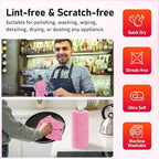 Microfiber Cleaning Cloth Roll, 75 Pack Tear Away Microfiber Towel, Reusable Washable Shop Towels, Lint Free Cleaning Rags for Car Home Kitchen Garage & Automotive 11.5"x11.5" Pink