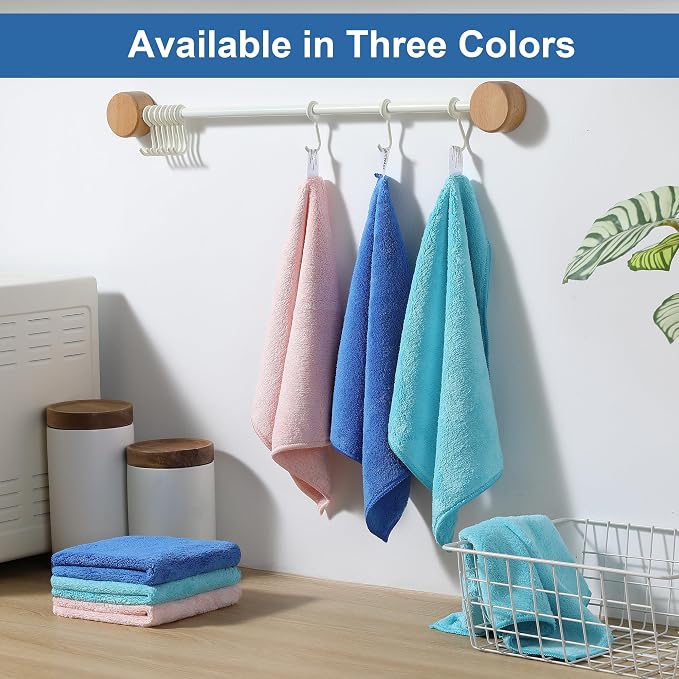Microfiber Cleaning Cloths 18 Packs, 11.8" x 11.8" Blue Reusable Kitchen Towels, Lint-Free Cleaning Rags, Super Absorbent Cleaning Cloths for Kitchen, Car, and Household Cleaning