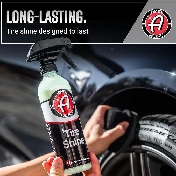 Adam's Polishes Tire Shine Combo - Spray Tire Dressing W/ SiO2 For Non Greasy Car Detailing | Use W/Tire Applicator After Tire Cleaner & Wheel Cleaner | Gives A Ceramic Coating Car Wax