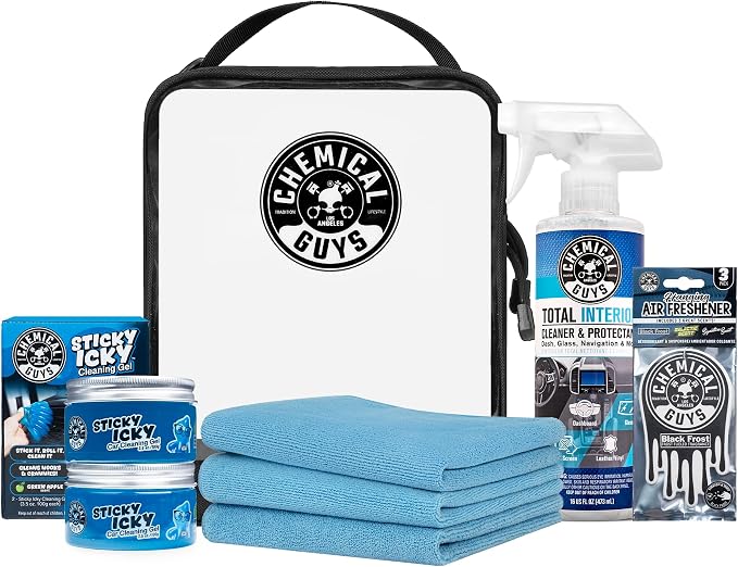 Interior On The Go Car Wash Kit with Car Interior Cleaners & Protectants, Easy On The Go Car Detailing Kit