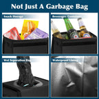 Waterproof Car Trash Can with Lid — Sealed Auto Garbage Bin