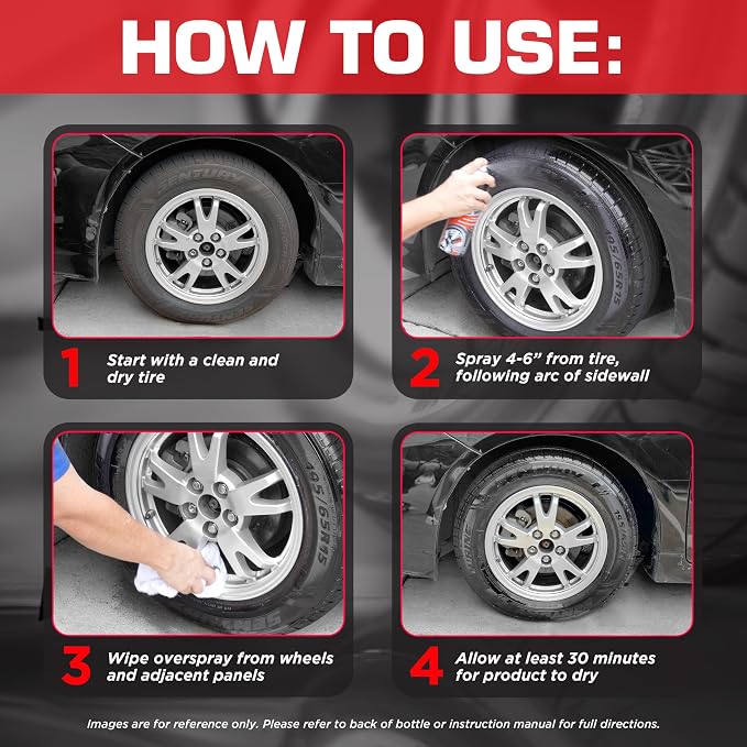 120270 Tire Wet Spray, Weather & Rinse-Resistant Formula that leaves Tires looking Wet, Black & Glossy in One Spray, 14.5 Fl. Oz. (Pack of 2)