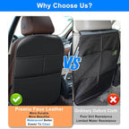 Back Seat Protector Car Kick Mats for Honda CRV CR-V SUV with 2 Pocket Storage Organizer, Waterproof Dirt Proof Faux Leather Back Seat Covers for Kids Automotive Accessories (1 Pair,Black)