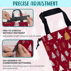 Car Garbage Bag White and Gold Xmas Trees Hanging Canvas Car Trash Bag Drawstring Car Back Seat Organizer for Car Back Front Seat Console with Adjustable Buckle