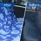 Waterproof Back Seat Cover for Dogs and Kids, Car Seat Protector Under Baby Car Seat, Child and Dog Car Seat Cover Blanket for Rear Bench(Conch Shells Starfish, Rear Bench Seat Towel)