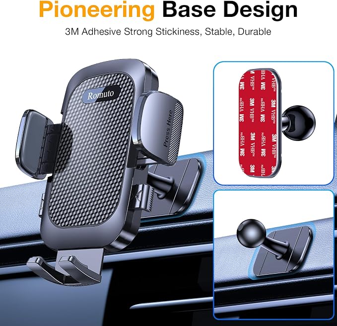 Phone Holders for Your Car Phone Holder Mount【Super Suction】 Cell Phone Holder for Car Accessories for Women Men【360° Adjustable】 Suction Phone Mount for Car, Window, Bathroom