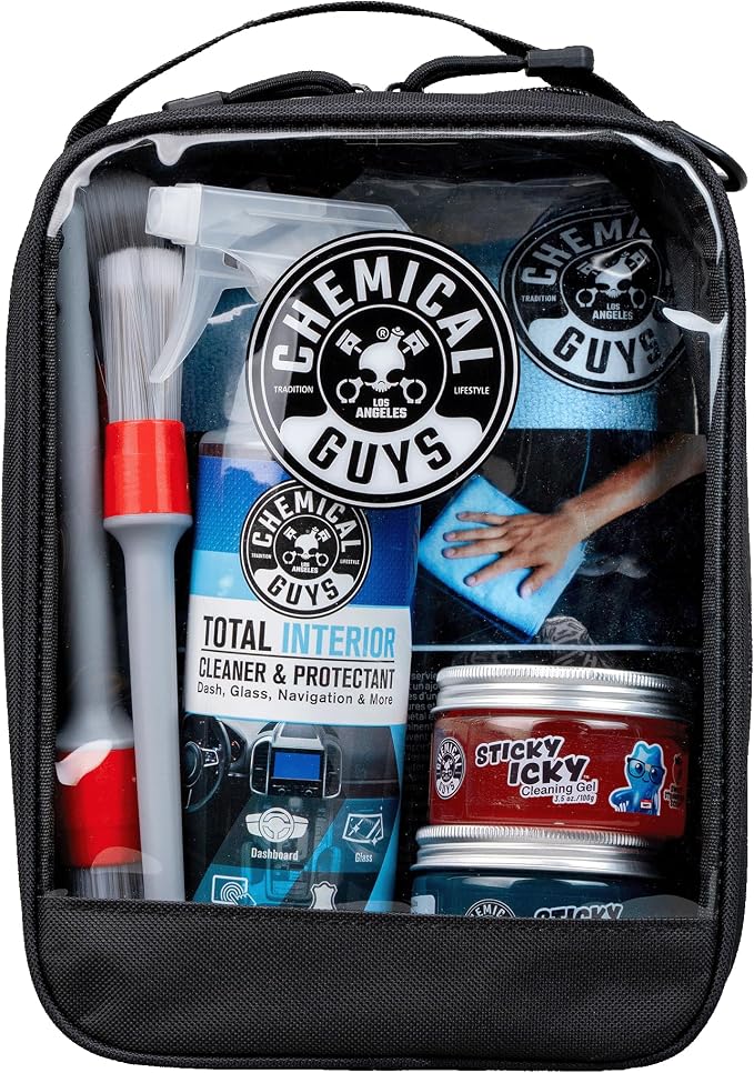 Interior Cleaning Kit with Storage Bag Total Interior Cleaner Microfiber Towels Detailing Brushes and Sticky Gel Giftable Car Care Set - 10 Items