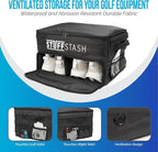 Golf Trunk Organizer for Car – Rigid, Won’t Collapse | Ventilated Shoe Compartment, Adjustable Dividers & Mesh Pockets | Golf Gift for Men & Women | Premium Car Trunk Storage Organizer