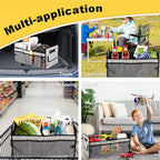 Car Trunk Organizer, Car Organizers and Storage Collapsible Multi Compartment Container Box, Adjustable Car Accessories for SUV Sedan Truck, Standard Size, Grey