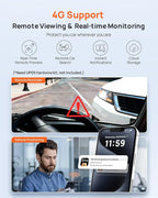 Dash Cam Front and Rear A510,1944P+1080P with STARVIS 2 IMX675 and 64GB Card, Dash Camera for Cars, 4G LTE Support, ADAS, Built-in GPS WiFi, APP Control, HDR, 24H Parking Mode, Loop Recording