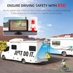 Magnetic Solar Wireless Backup Camera: HD1080P 5” Touchscreen Portable with DVR, BSD, 1-Min Install-Free IR Night Vision Hitch Backup Camera for Trailer/Truck/Small RV/Camper/Tractor-AWTCM501