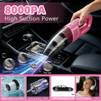 21PCS Car Detailing Kit Interior Cleaner - with Handheld Car Vacuum, Windshield Cleaning Tool, Detailing Brushes, Car Cleaning Supplies Kit for Women Men (Pink)