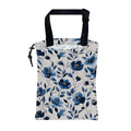 Car Trash Bag Watercolor Blue Flowers Leak-Proof Car Garbage Bag with Drawstring Foldable Canvas Trash Bin with Adjustable Buckle for Car Accessories