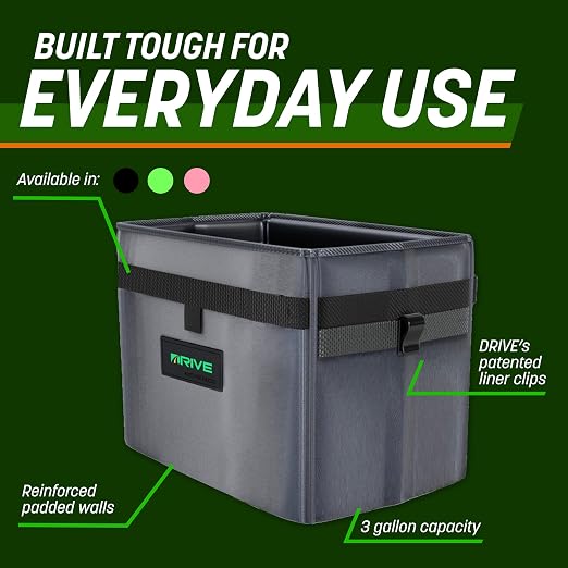 Auto Car Trash Can - Leakproof, Hanging Garbage Bin with 20 Trash Bags and Black Adjustable Strap - Truck & Car Accessories for Men and Women - Grey with No Lid