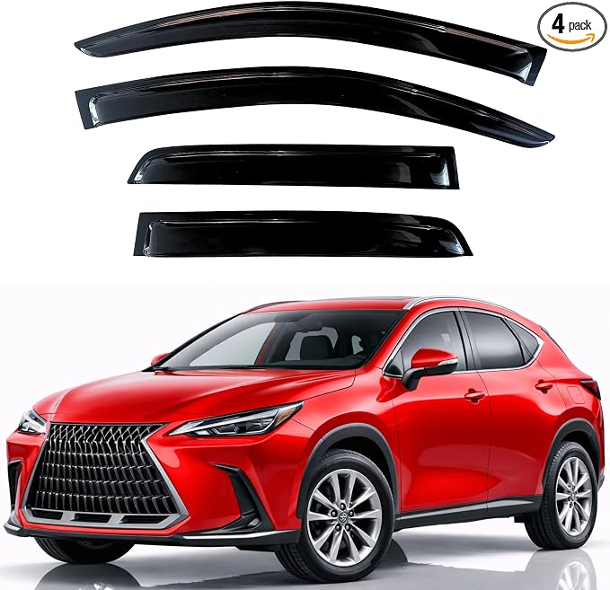 KPY Rain Guards Fit for 2022-2026 Lexus NX250 NX350 NX350h NX450h+, Out-Channel Window Visors Vent Wind Deflectors 4PC, Car Accessories for 22-26 Lexus NX Series