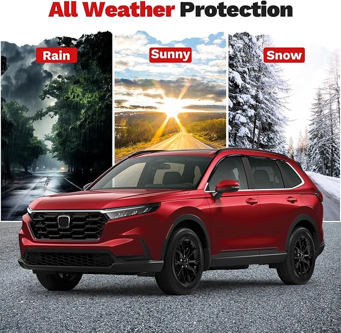 6-pcs Window Rain Guards for 2019-2025 Toyota RAV4 Accessories | Outside-Mount Tape-On Side Window Visors RAV4 Wind Deflectors Vent Visors Shades Rainproof Black