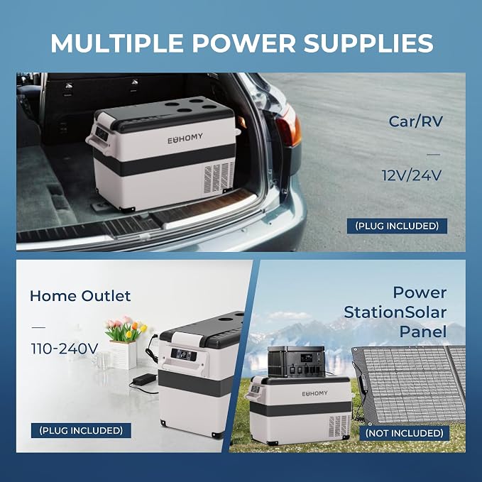 12 Volt Refrigerator, 47QT Electric Cooler, 12V Fridge APP Control, 12V Cooler -4℉~68℉, Portable Freezer 12/24V DC 100-240V AC for Camping, Travel, Truck, Home