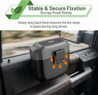 Car Trash Can with Lid, Waterproof Push-Open Garbage Box with 30 Trash Bags, Portable Hanging Door Side Storage Bucket, Large Capacity Organizer for Most Cars Trucks Vans (Black)