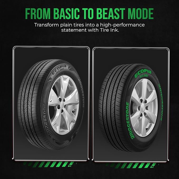 Green Color Tire Paint Pen - Waterproof Permanent Paint Pens for Car Wheels Lettering | Car Wash Safe and Durable | Made in Japan