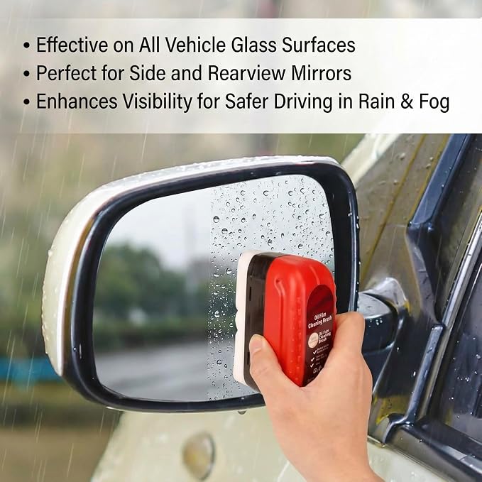2 PCS Car Windshield Oil Film Cleaner Brush - Hydrophobic Glass Coating Applicator for Crystal Clear Visibility