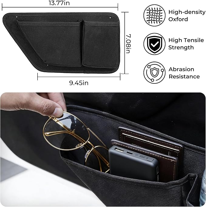 Oxford Front Door Storage Pockets Box, 2PCS Door Storage Pockets for 2011-2018 Jeep Wrangler JK JKU Accessories 2/4-Door, Door Net Pocket Replacement